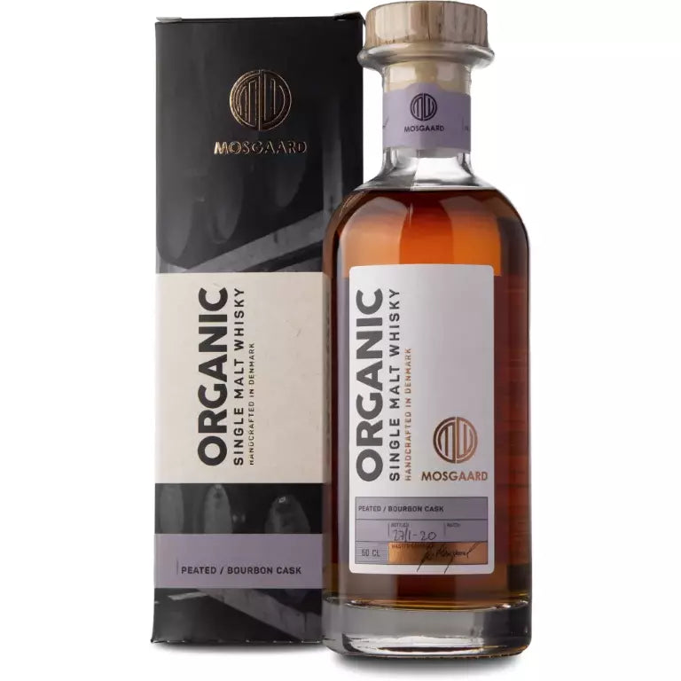 Mosgaard Single Malt Whisky Peated Bourbon Cask Økologisk 48,4% 50 cl.